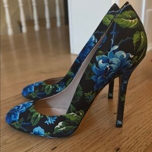 Miu Miu Floral Blue and Green Women's Heels
